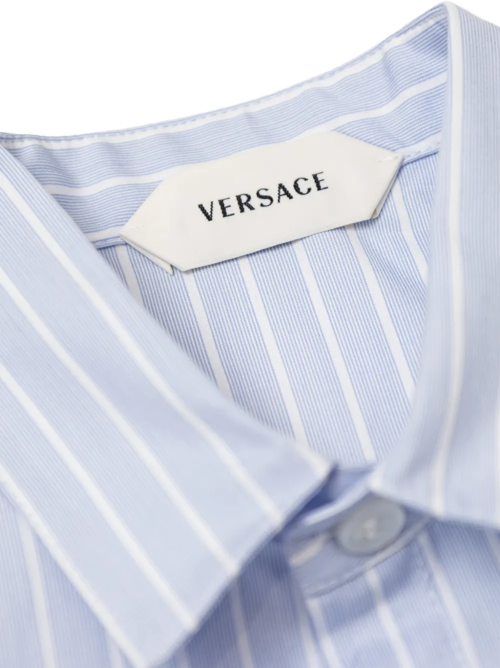 Versace Kids Medusa gestreept overhemd Blauw
