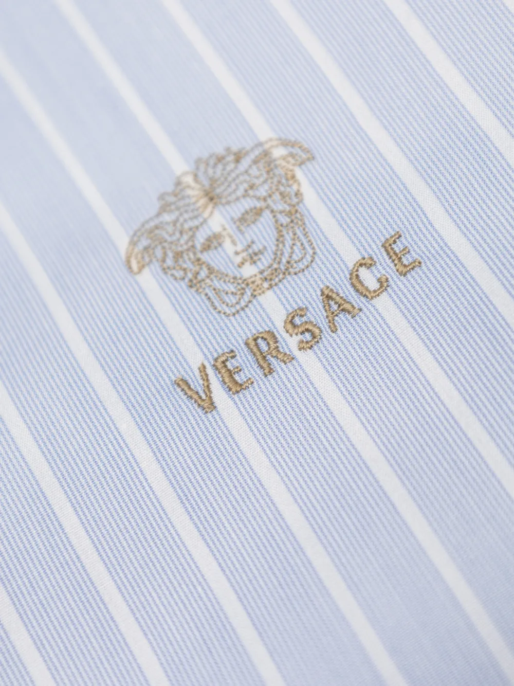 Versace Kids Medusa gestreept overhemd Blauw