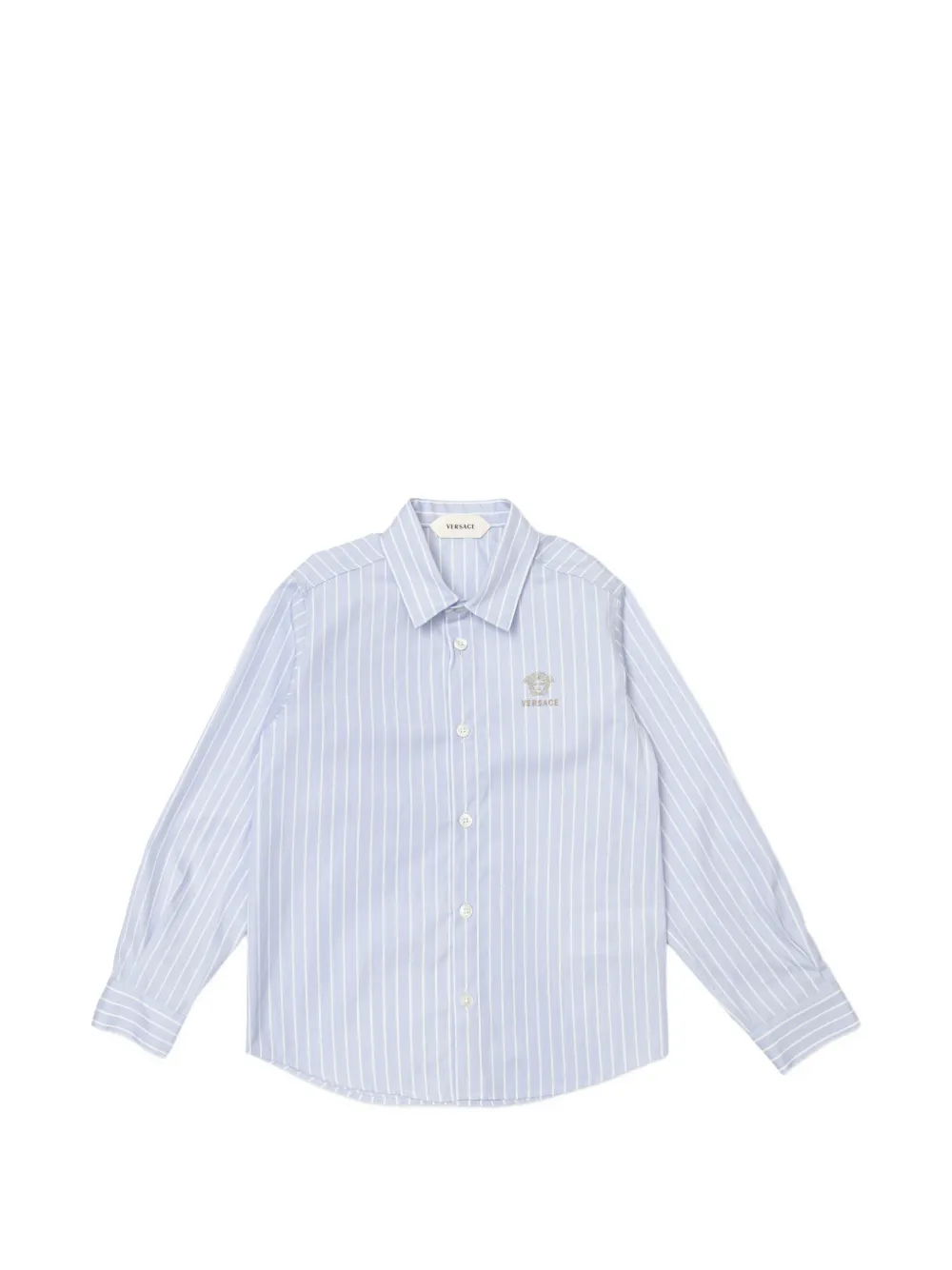 Versace Kids Medusa stripe-print shirt - Blu