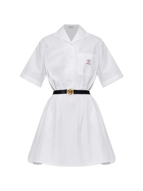 Versace Medusa Head-embroidered belted mini dress