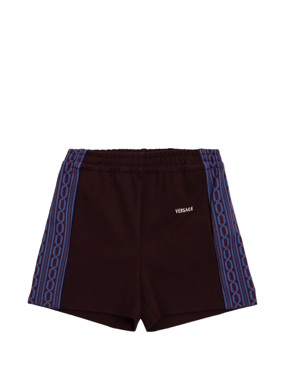 Versace Kids logo-embroidered shorts - Marrone