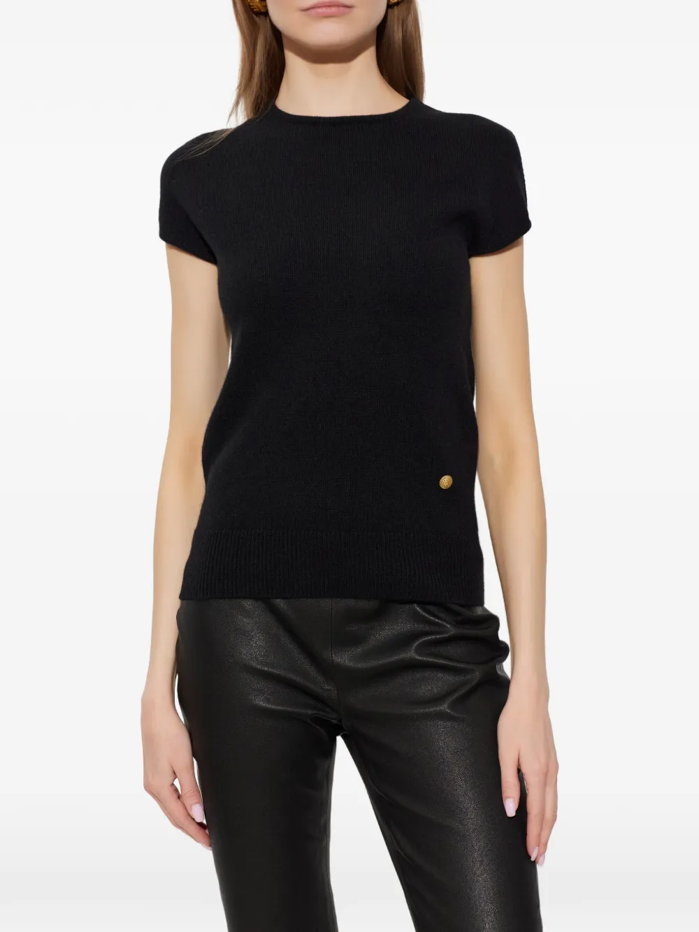 Balmain T-shirt met logo-applicatie Zwart