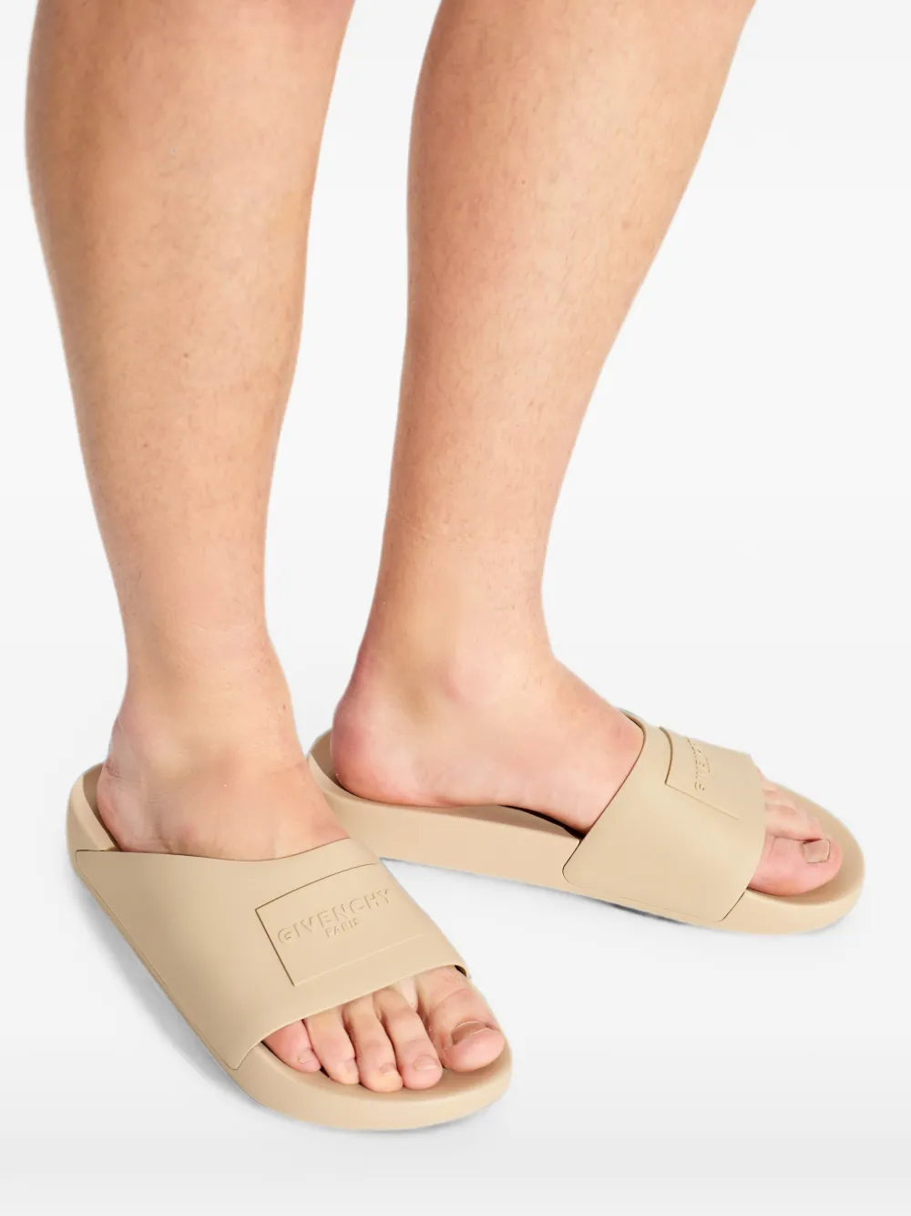 Givenchy logo-patch slides Beige