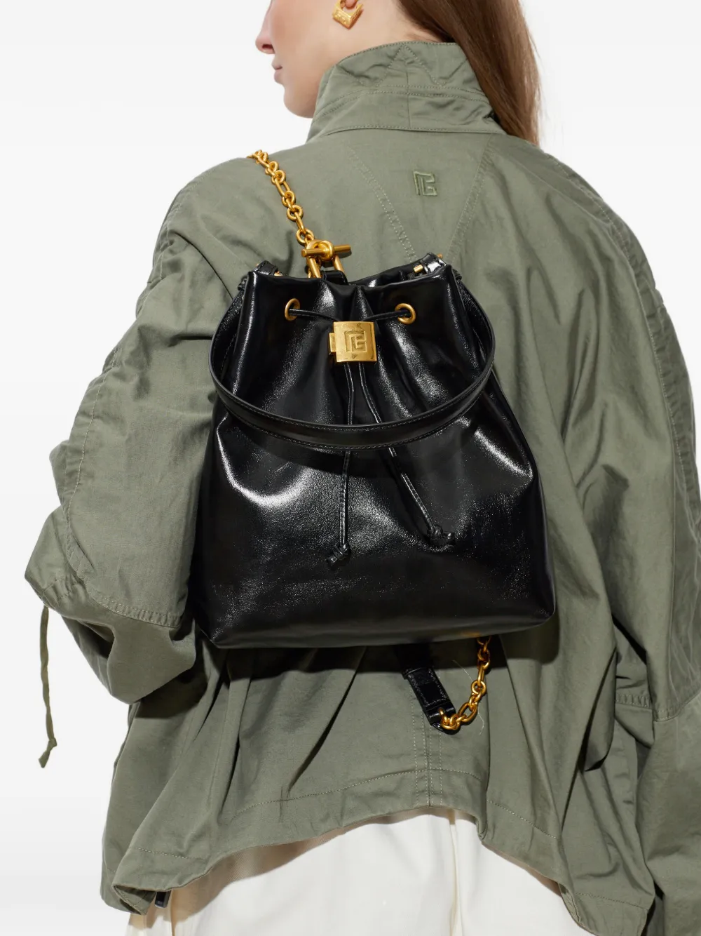 Balmain Pulse leren rugzak Zwart