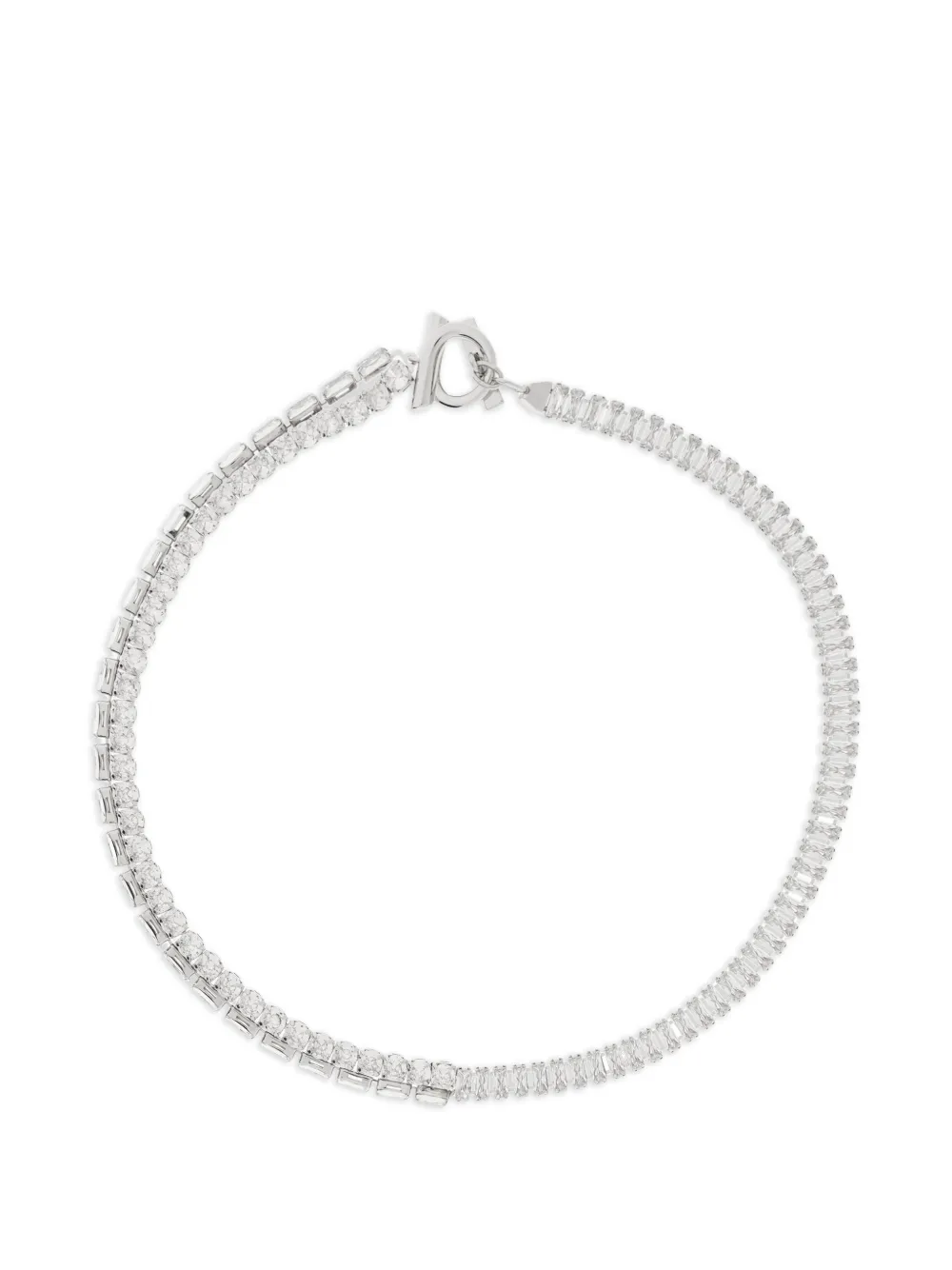 Ferragamo Gancini crystal-embellished necklace - Silber