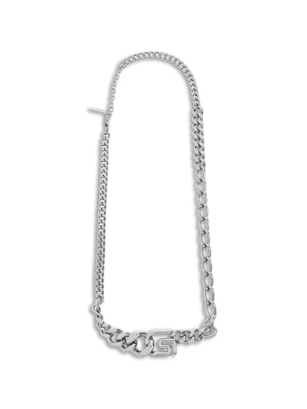 GIVENCHY LOGO CHAIN NECKLACE/シルバー/ネックレス Givenchy カーブチェーン ネックレス | シルバートーン | FARFETCH JP