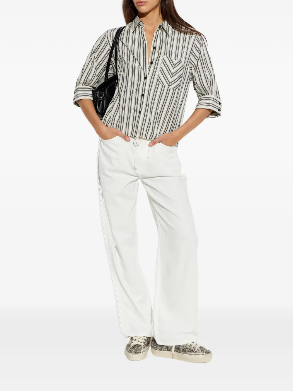  Rag & Bone Vaqueros Con Cordones Y Ribete Festoneado - Blanco 