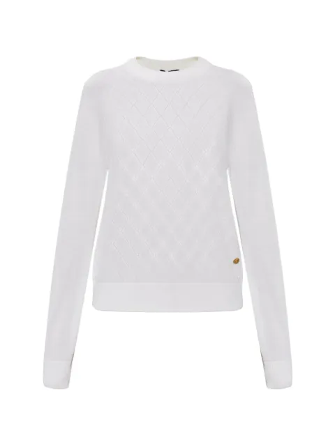 Balmain suéter de tejido calado con botones en logo
