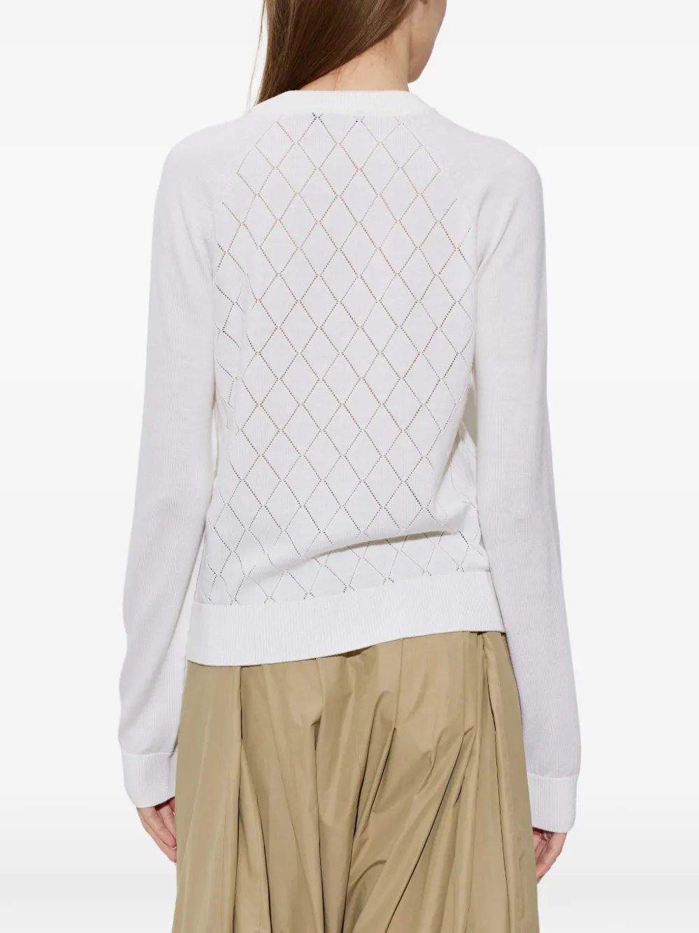 Balmain Gebreide trui met logoknoop Wit