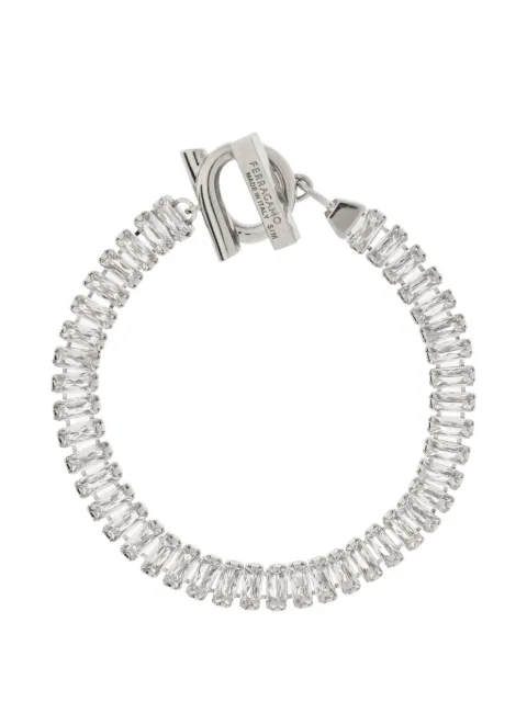 Ferragamo crystal-embellished Gancini bracelets