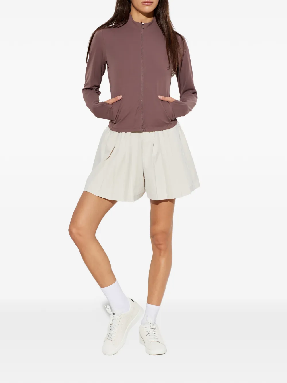 Nike Trui met duimgat en rits Bruin