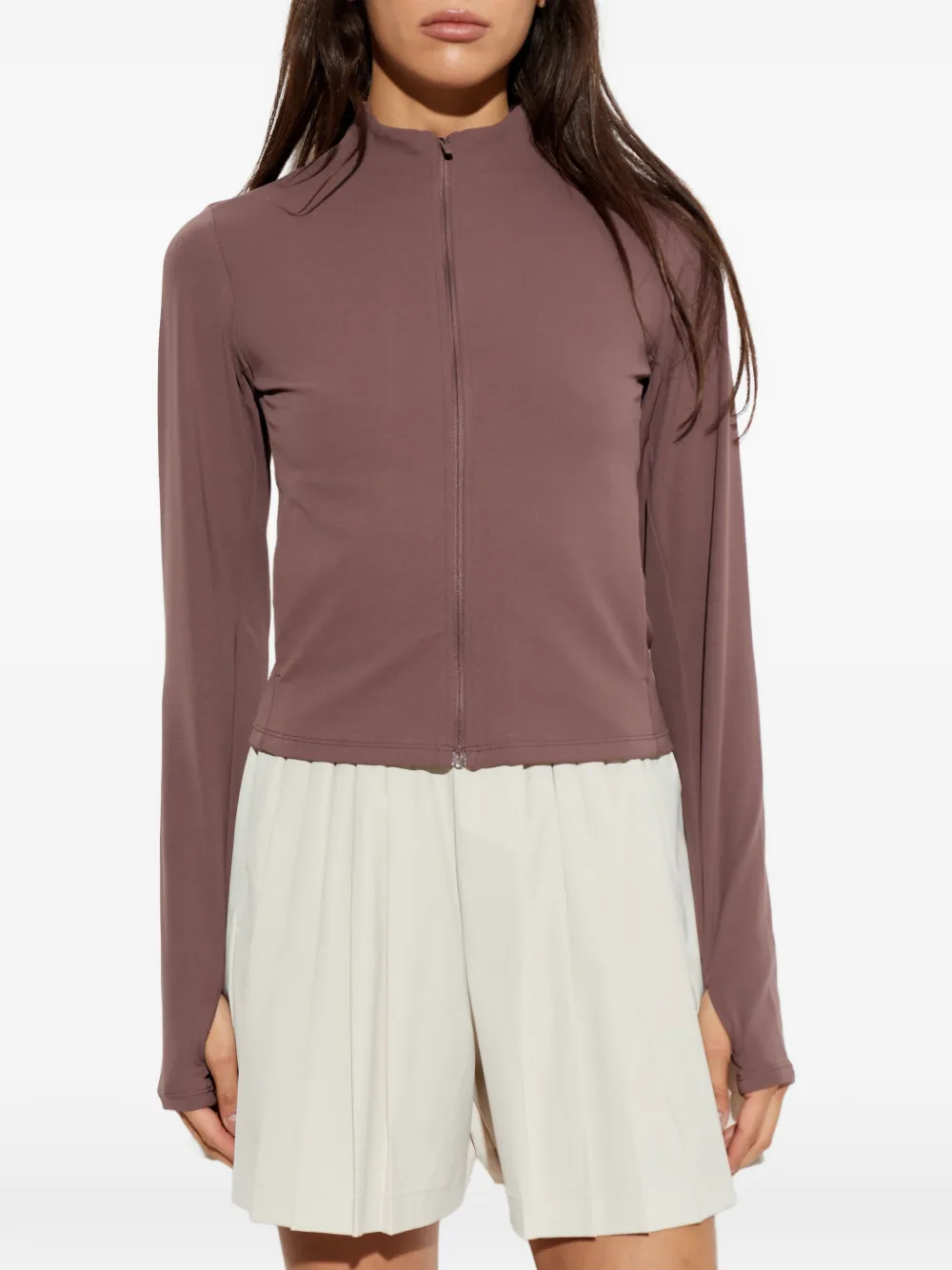 Nike Trui met duimgat en rits Bruin