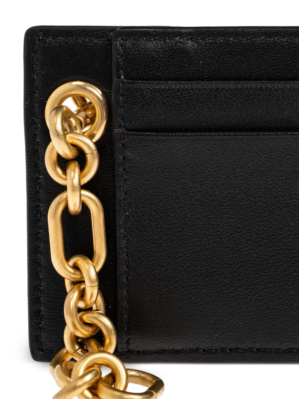 Balmain Leren pasjeshouder met schakelketting Zwart