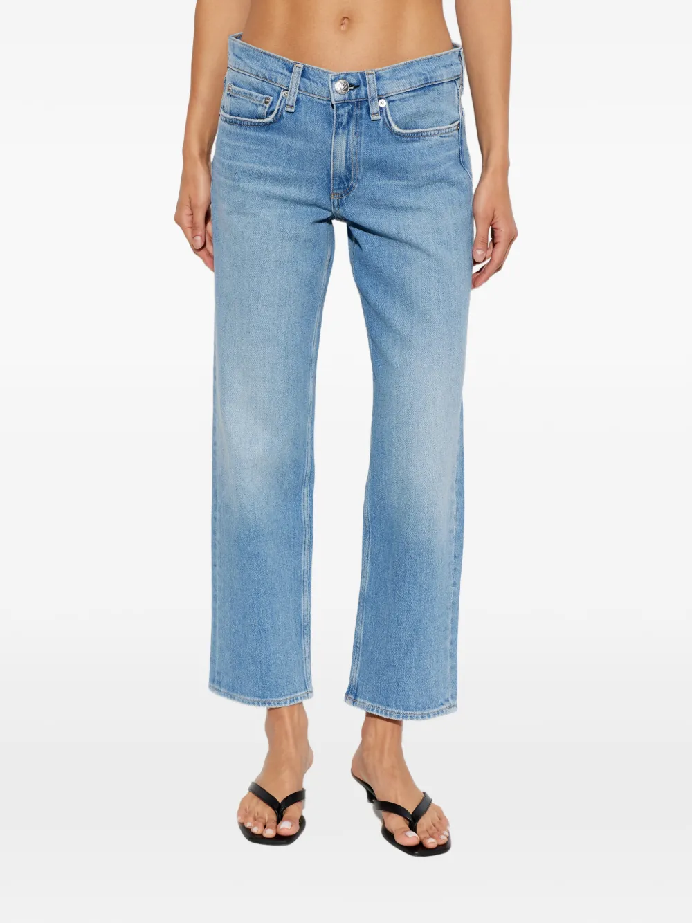 rag & bone Straight jeans met vervaagd effect Blauw