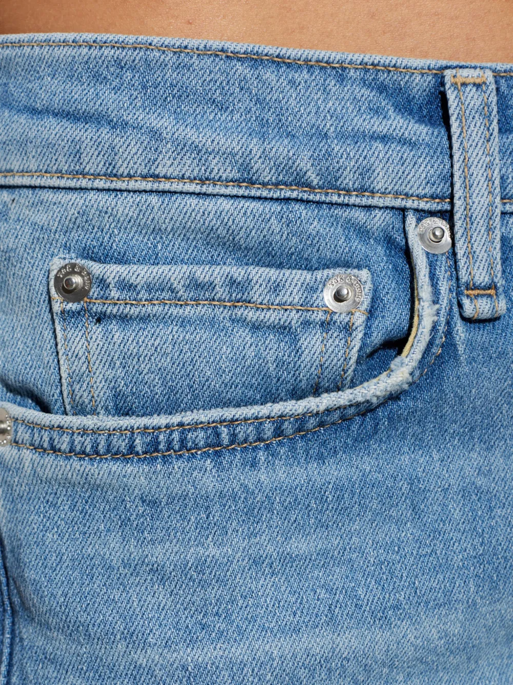 rag & bone Straight jeans met vervaagd effect Blauw