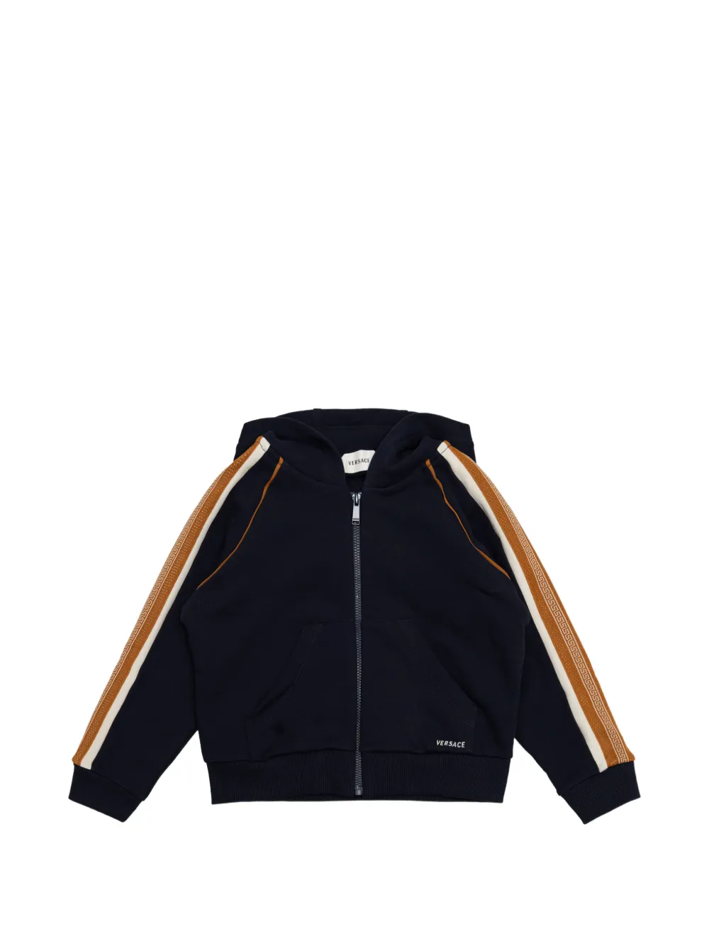 Versace Kids Greca-trim hoodie - Blu