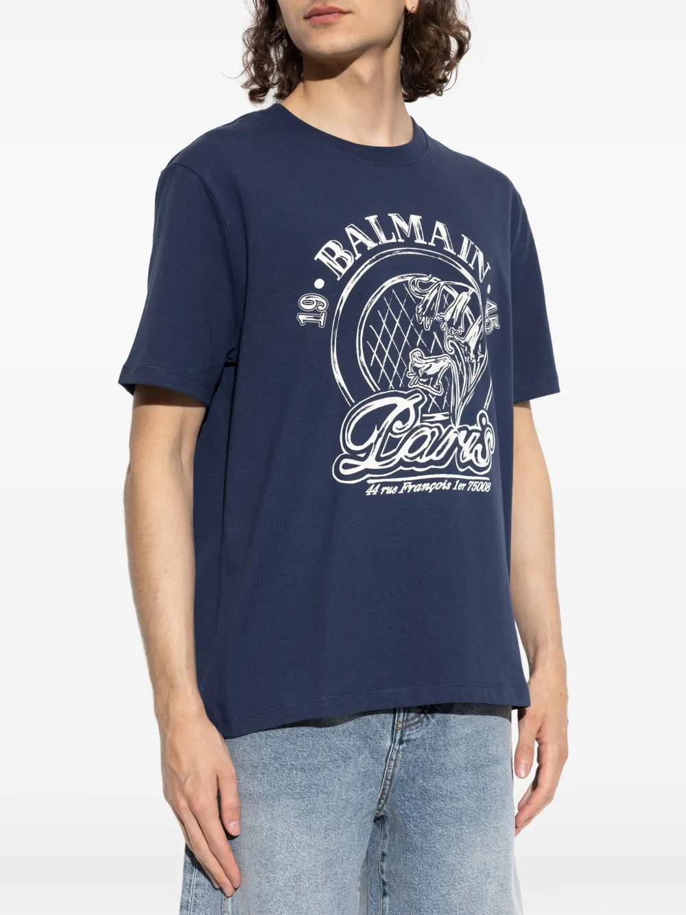 Balmain T-shirt met logoprint Blauw