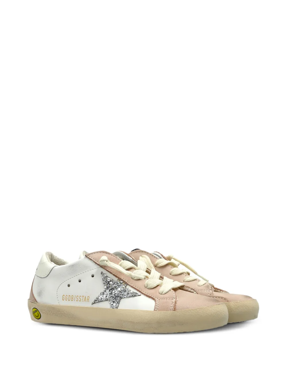 Golden Goose Kids Super-Star glitter-patch sneakers Beige