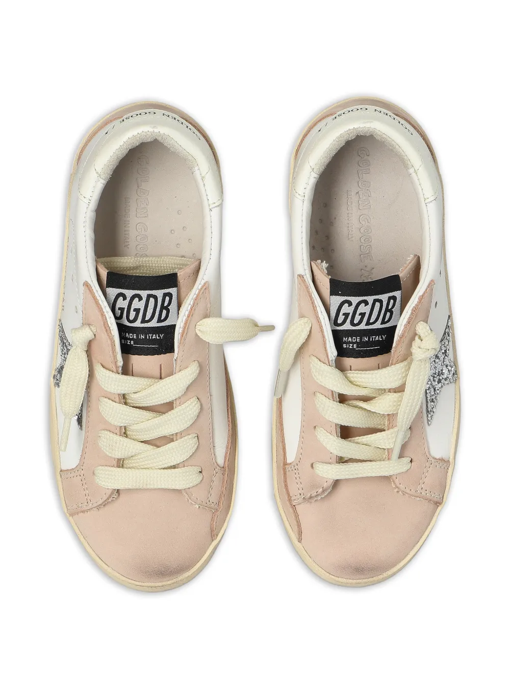 Golden Goose Kids Super-Star glitter-patch sneakers Beige