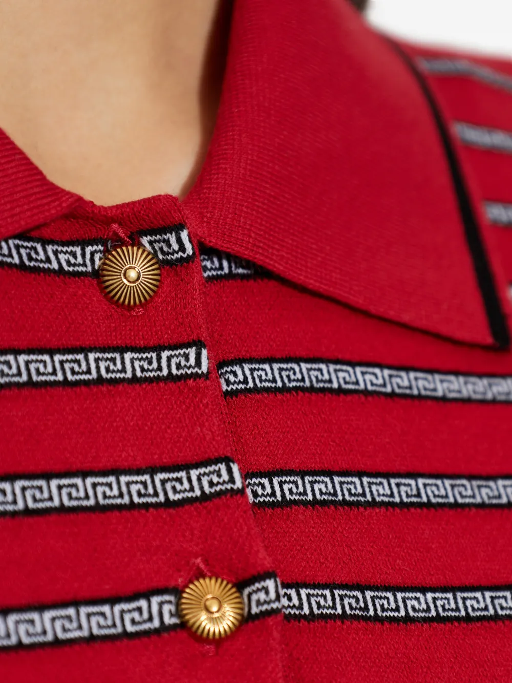 Versace Gestreepte mini-jurk met Greca-patroon Rood