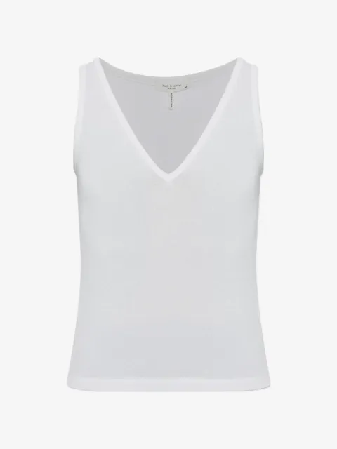 rag & bone top sin mangas con cuello en V
