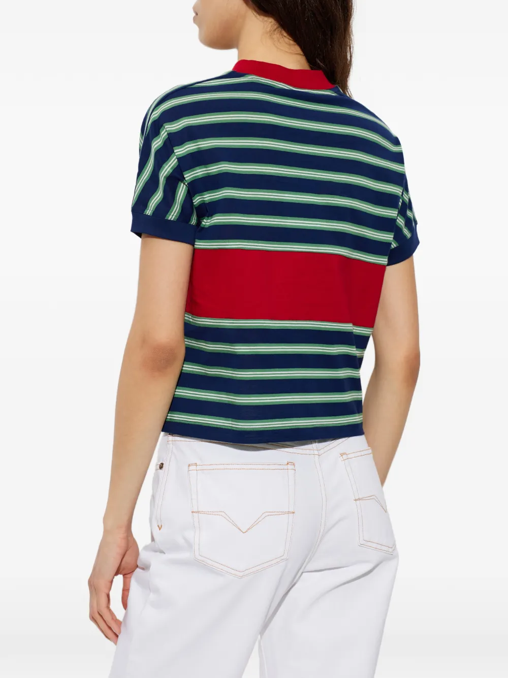 Versace T-shirt met geborduurd logo Blauw