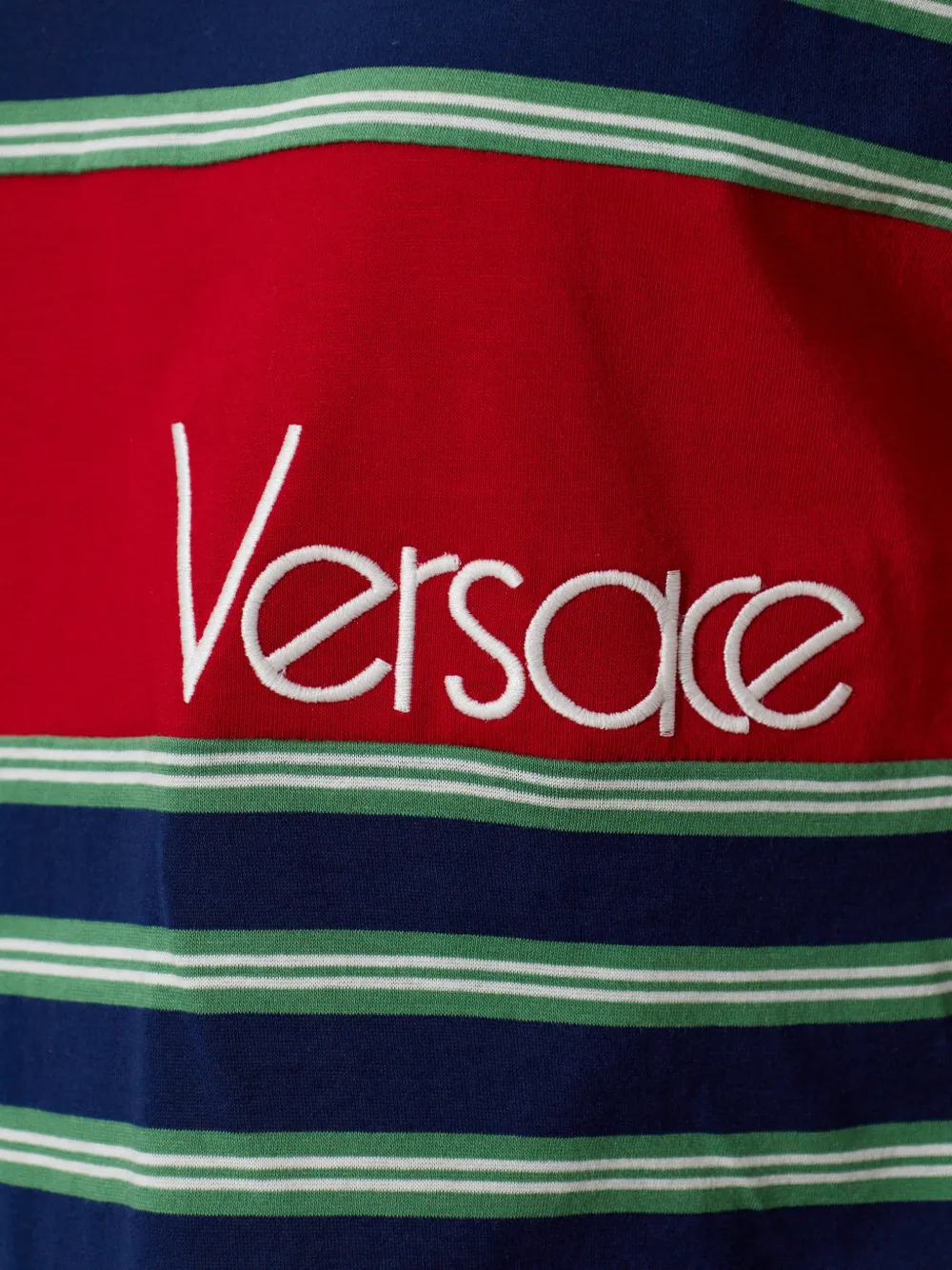 Versace T-shirt met geborduurd logo Blauw
