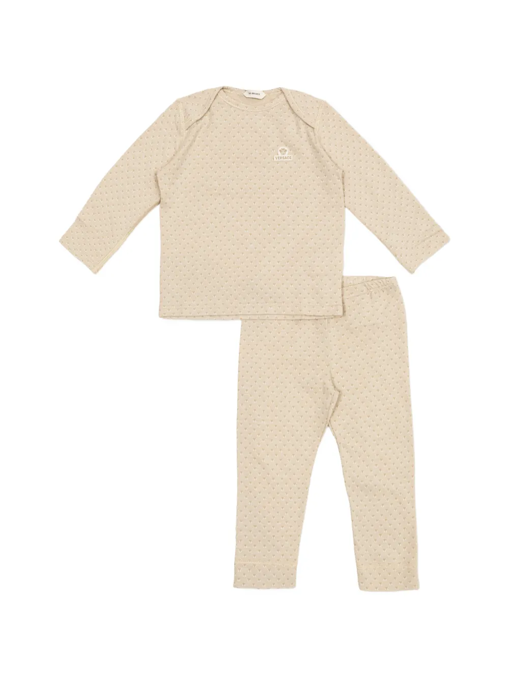 Versace Kids logo-patch pajamas - Nude