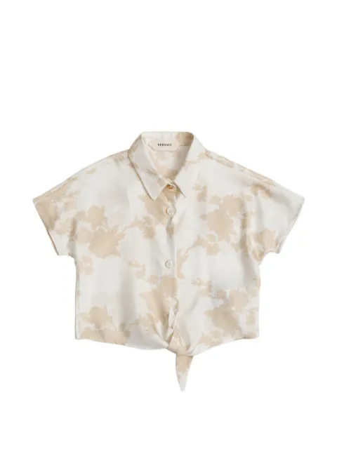 Versace Kids floral-print tie-waist shirt