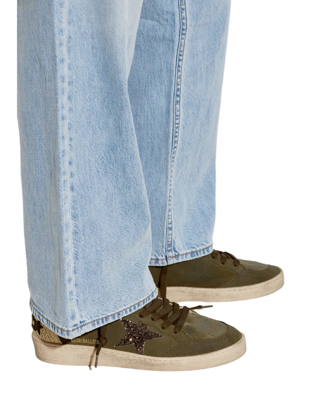 Golden Goose Ball Star glitter-star sneakers Groen