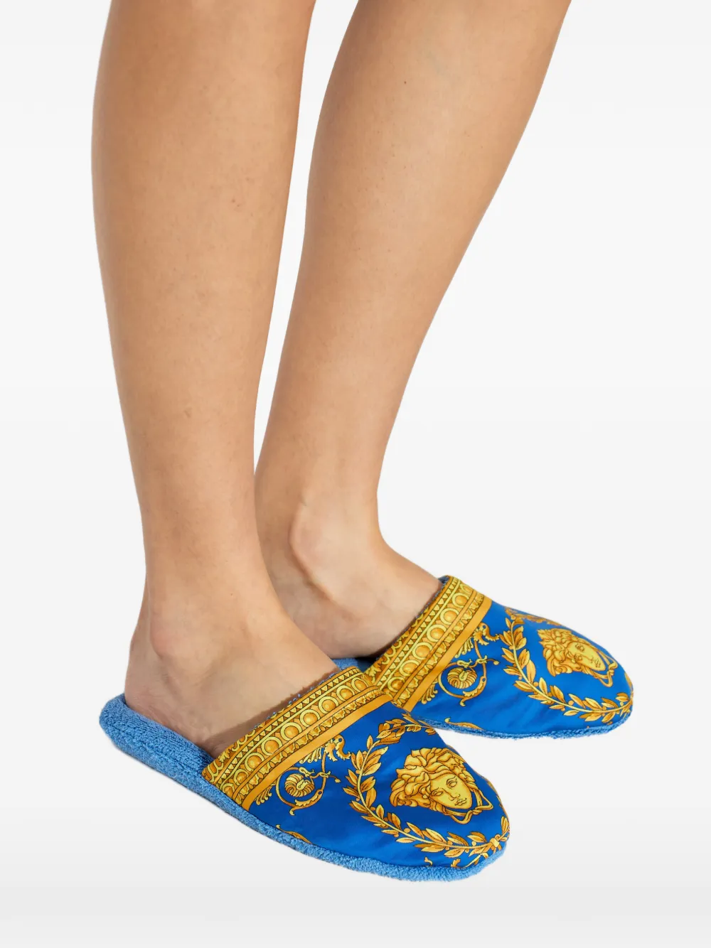 Versace Home Medusa Barocco-print slippers Blauw