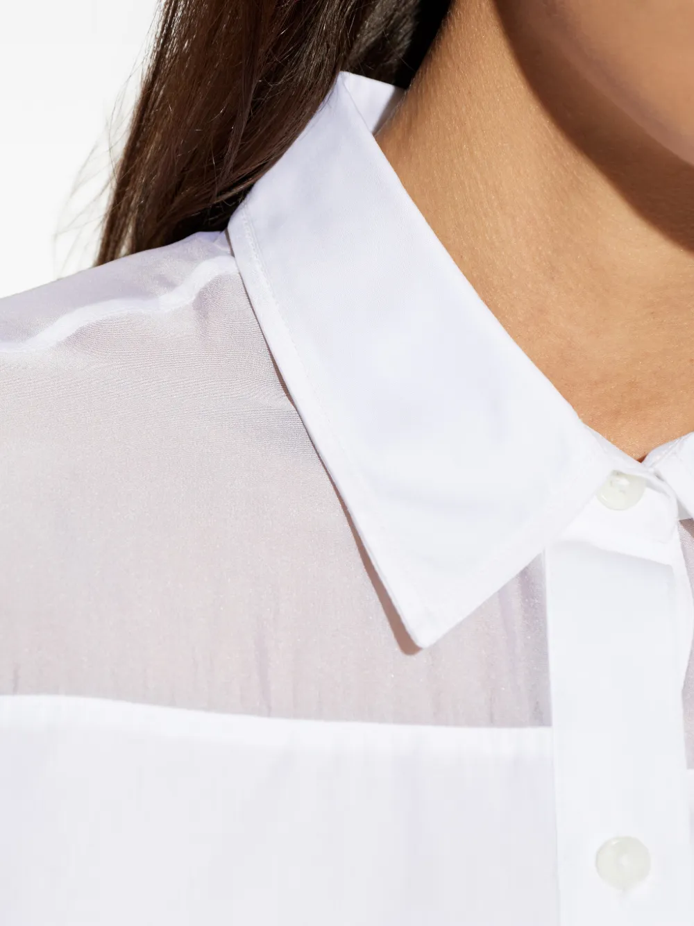 rag & bone Cropped blouse met doorzichtige vlakken Wit
