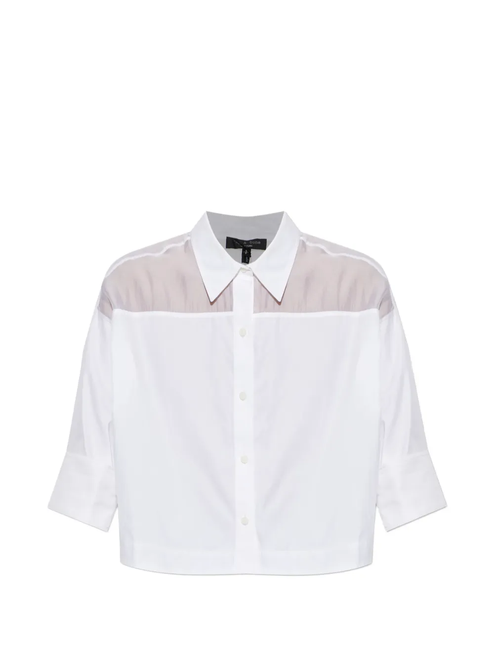 rag & bone sheer-panelled cropped shirt - Weiß