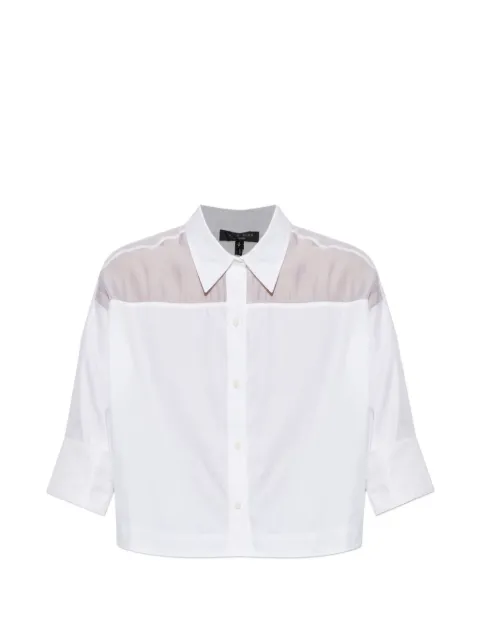 rag & bone sheer-panelled cropped shirt