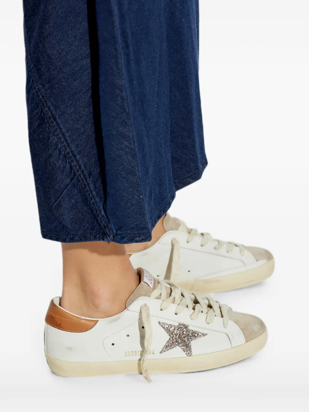Golden Goose Super-Star glitter-detail sneakers Wit