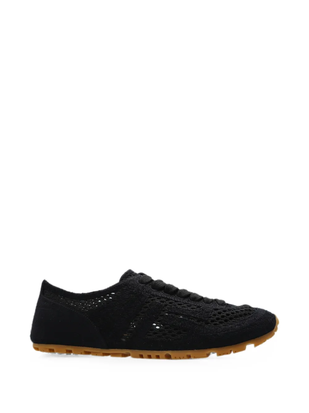 Balmain crochet-knit low-top sneakers Zwart