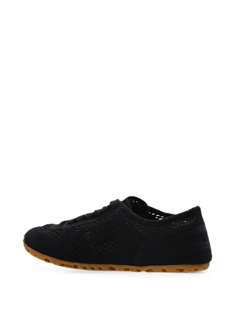 Balmain crochet-knit low-top sneakers Zwart
