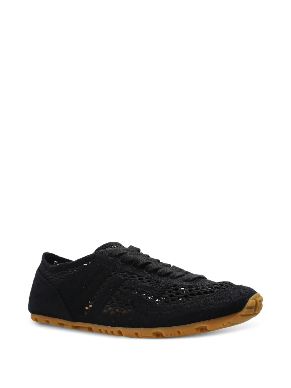 Balmain crochet-knit low-top sneakers Zwart