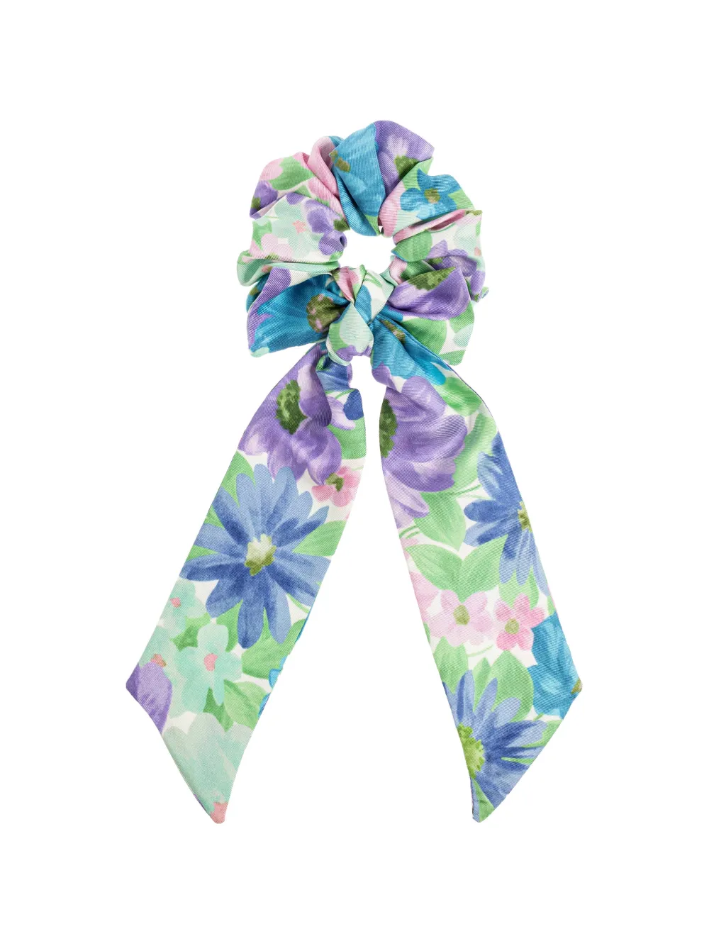 Versace Kids The Meadow scrunchie met bloe print en strikdetail Blauw