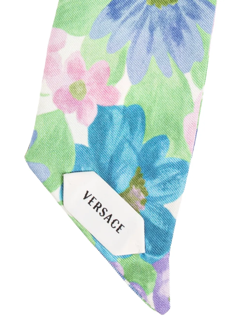 Versace Kids The Meadow scrunchie met bloemenprint en strikdetail Blauw