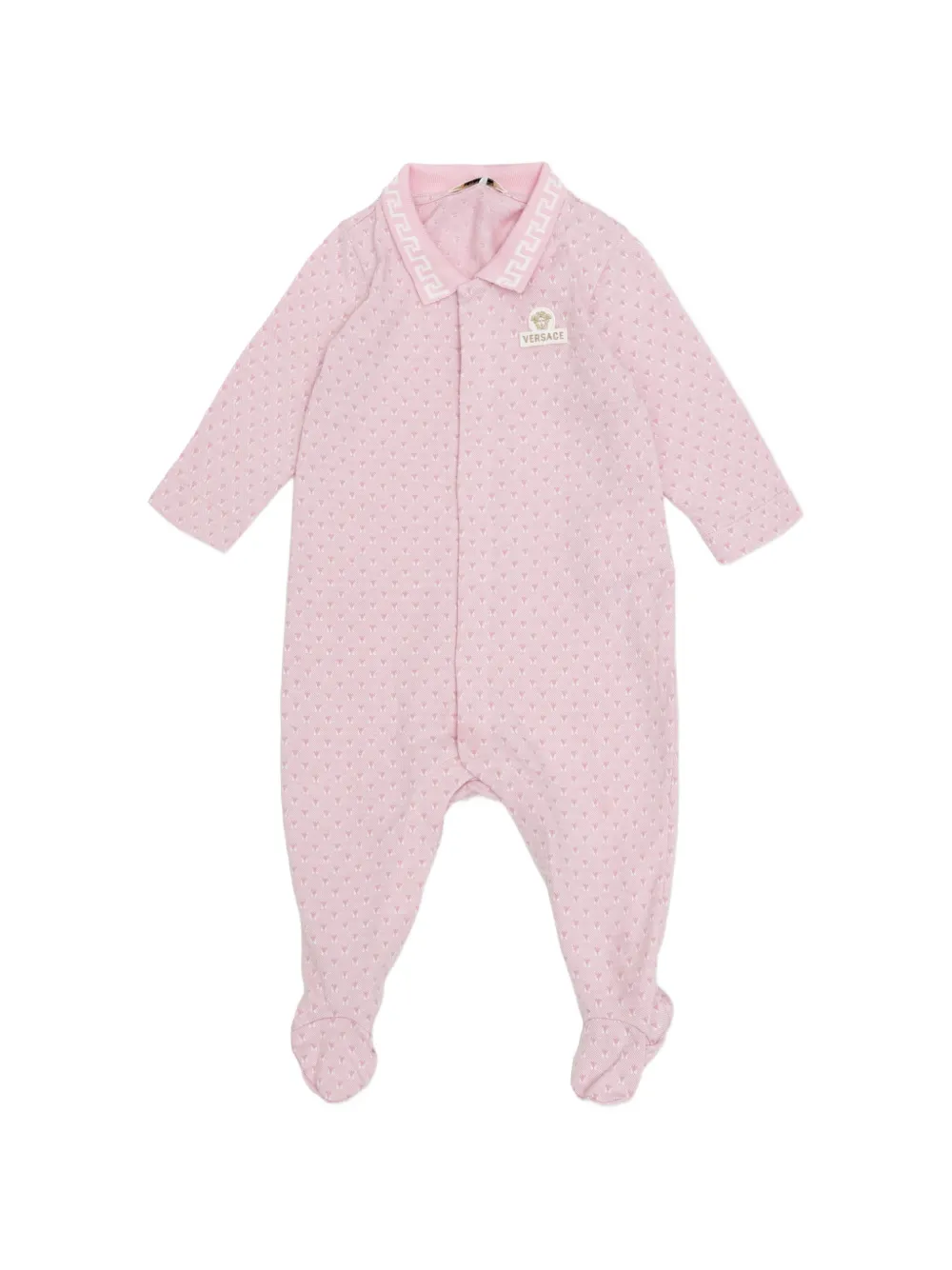Versace Kids Greca-pattern Medusa-patch pajamas - Rosa
