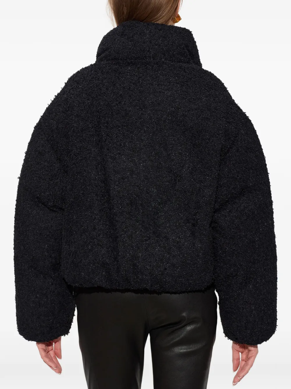 Balmain Jack met bouclé textuur en rits Zwart