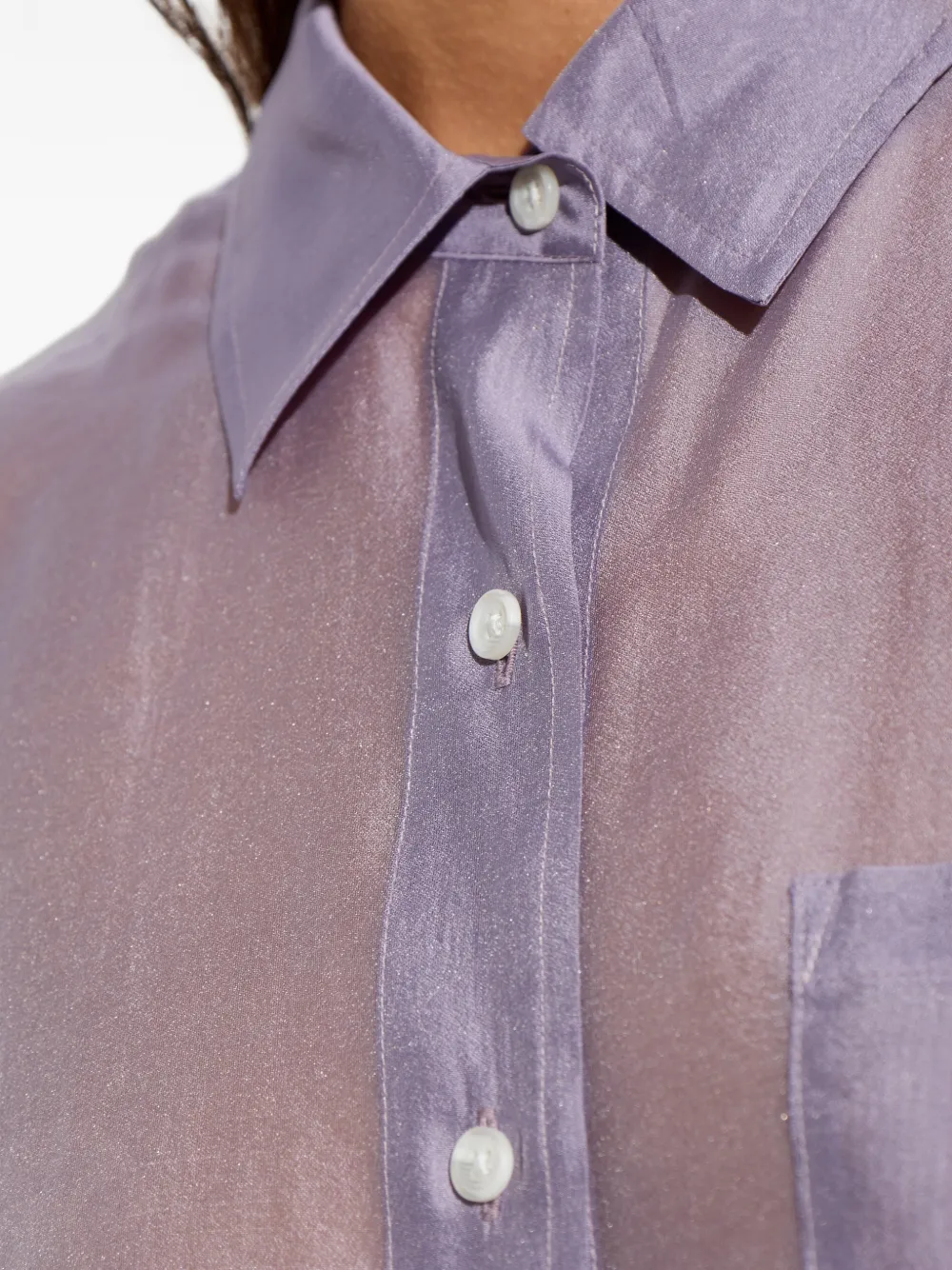 rag & bone Connie doorzichtig blouse met korte mouwen Paars