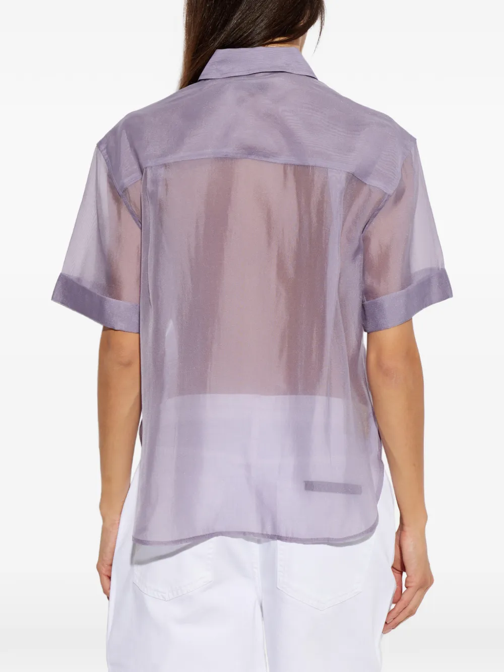 rag & bone Connie doorzichtig blouse met korte mouwen Paars