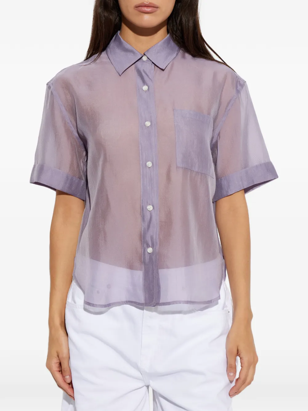  Rag & Bone Camicia Connie Semi Trasparente - Viola 