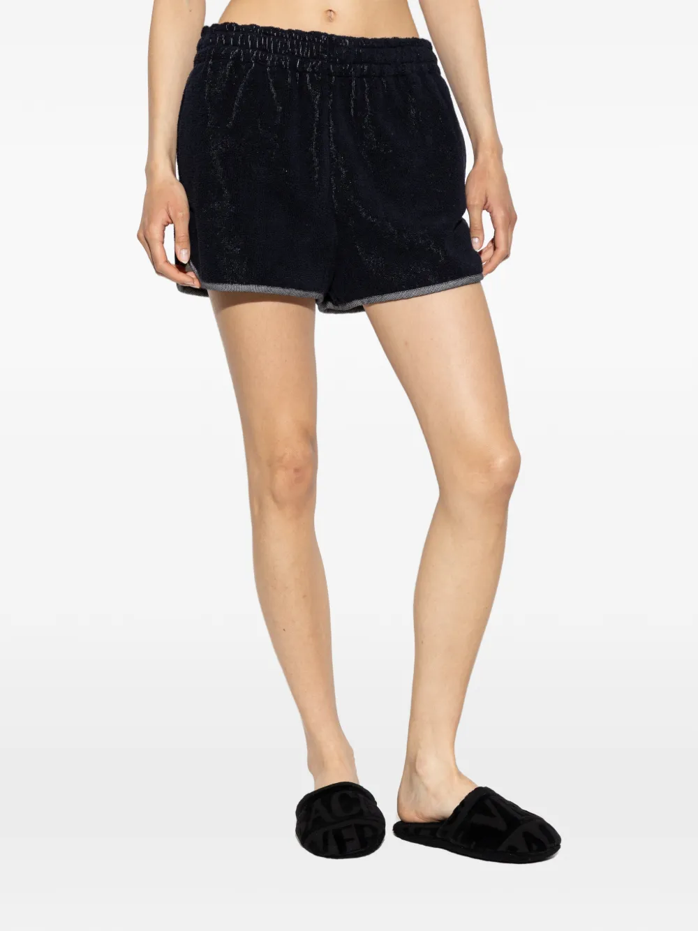 Versace Home Badstof shorts met geborduurd logo Blauw