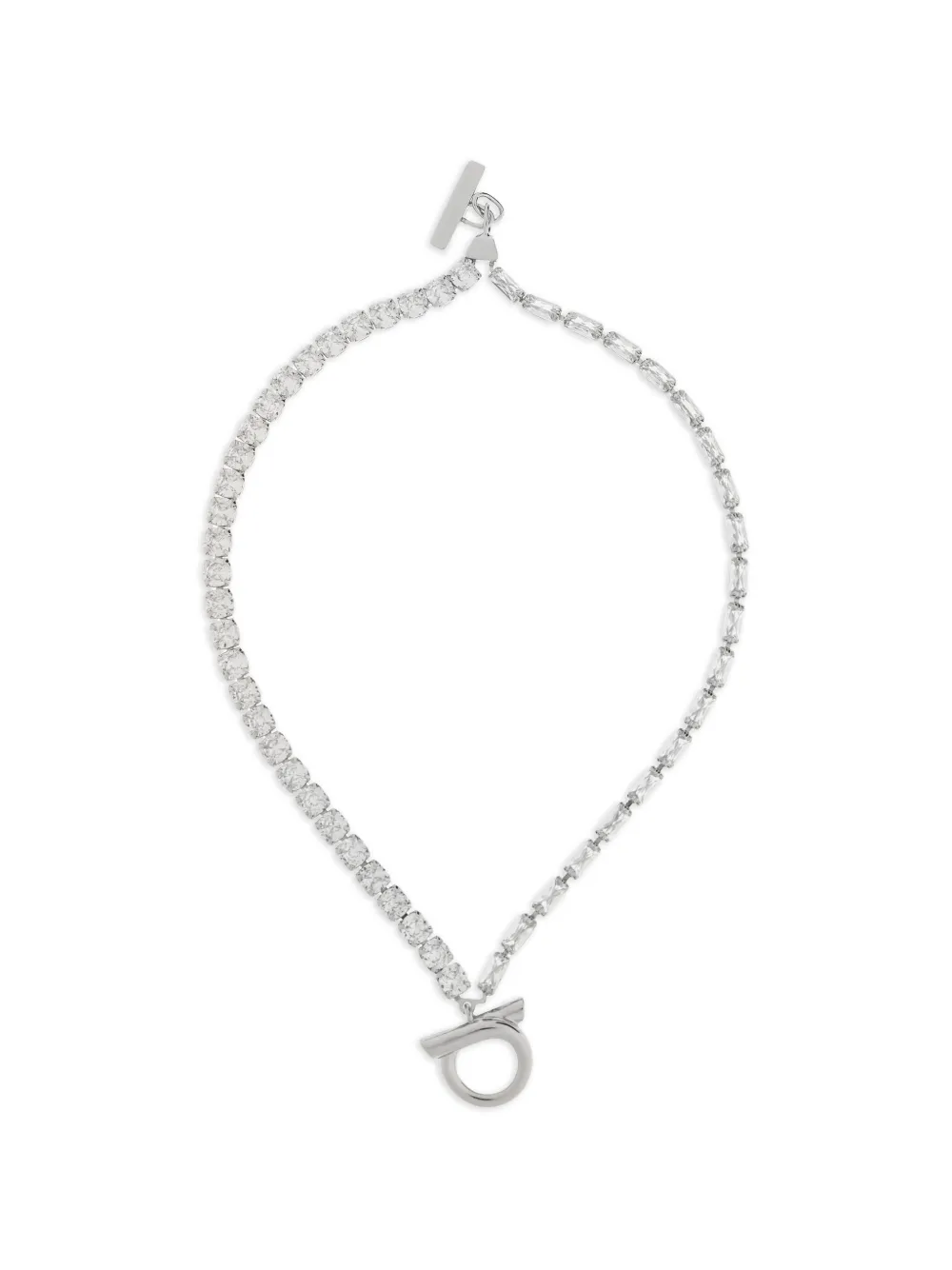 Ferragamo Gancini crystal-embellished bracelets - Argento