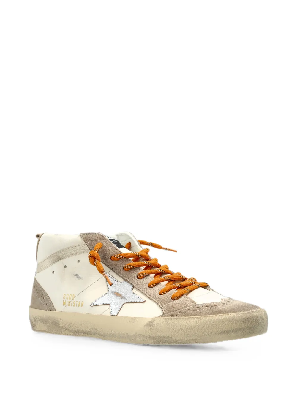 Golden Goose Mid Star distressed-effect sneakers Beige