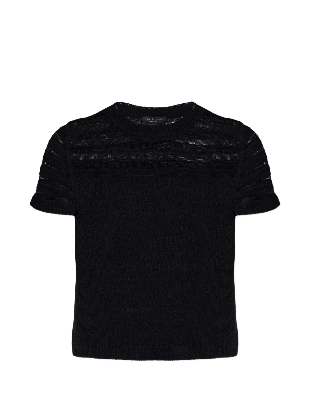 rag & bone ladder-stitch short-sleeve sweater - Nero