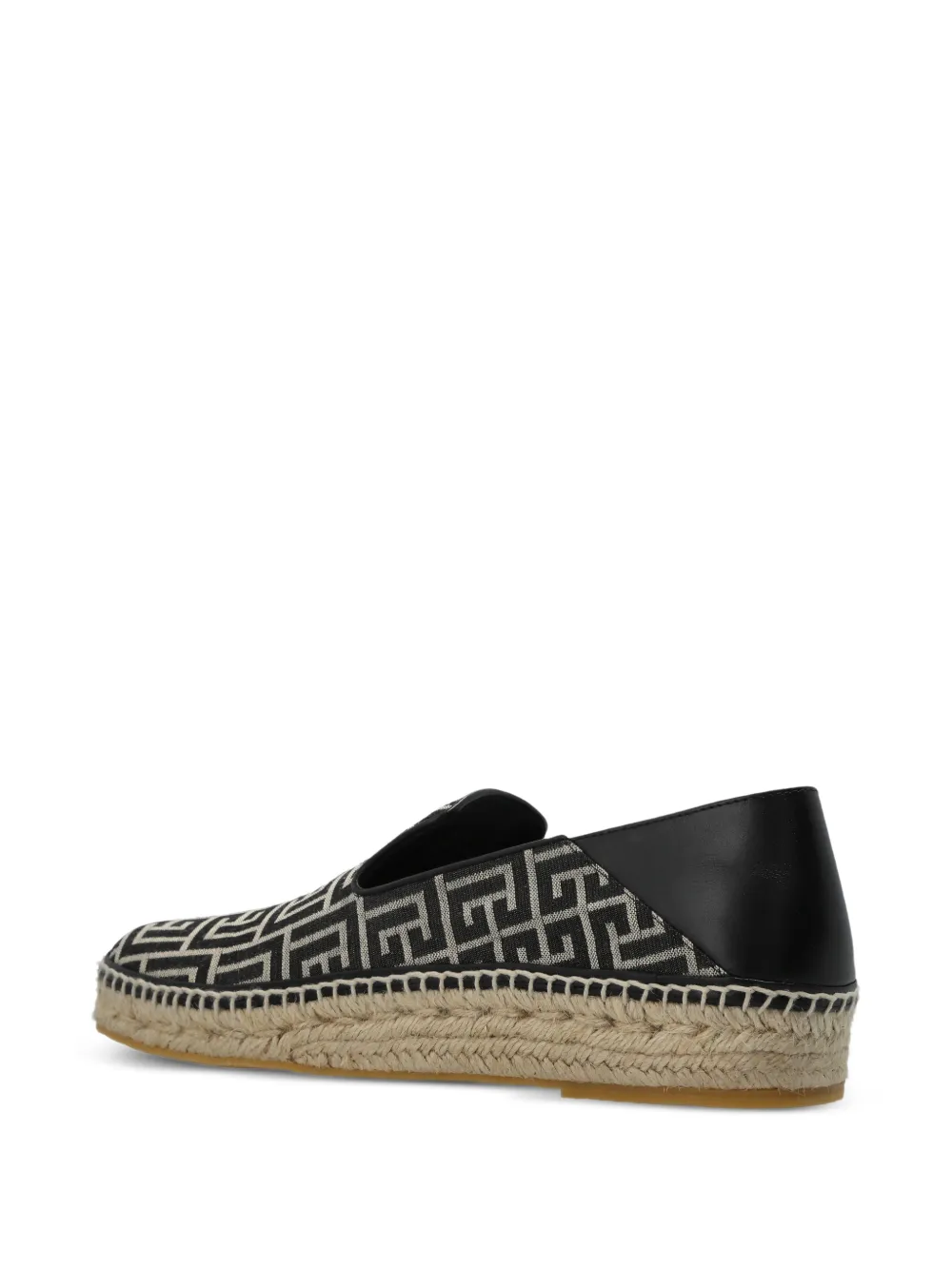 Balmain Monogram-pattern espadrille sneakers Zwart